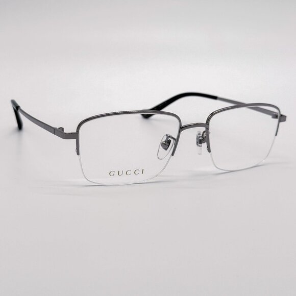 NEW GG0863OA 003 GUCCI SILVER MEN EYEGLASSES GUCCI - Picture 5 of 11